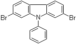 结构式 CAS# 444796-09-2, 2,7-二溴-9-苯基-9H-咔唑
