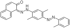 结构式 CAS# 4477-79-6, 溶剂红 26; 1-[[2,5-二甲基-4-[(2-甲基苯基)偶氮]苯基]偶氮]-2-萘酚
