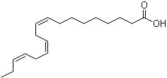 Linolenic acid molecular structure (CAS 463-40-1)