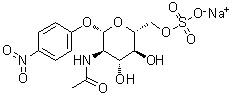 4-Nitrophenyl 2-(acetylamino)-2-deoxy-beta-D-glucopyranoside 6-(hydrogen sulfate) monosodium salt molecular structure (CAS 467446-91-9)