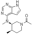 1-[(3R,4R)-4-Methyl-3-(methyl-7H-pyrrolo[2,3-d]pyrimidin-4-ylamino)-1-piperidinyl]ethanone molecular structure (CAS 477600-76-3)