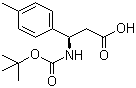 结构式 CAS# 479064-96-5, Boc-(S)-4-甲基-beta-苯丙氨酸; N-叔丁氧羰基-(S)-3-氨基-3-(4-甲基苯基)丙酸