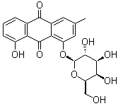 结构式 CAS# 4839-60-5, 大黄酚-1-O-葡萄糖苷