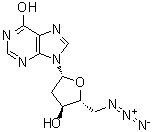 5'-叠氮基-2',5'-二脱氧肌苷分子结构 (CAS 496809-83-7)