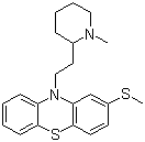 structure of CAS# 50-52-2, Thioridazine;10-[2-(1-Methyl-2-piperidyl)ethyl]-2-methylthio-10H-phenothiazine