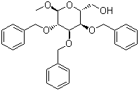 结构式 CAS# 53008-65-4, 甲基-2,3,4-三-O-苄基-alpha-D-吡喃葡萄糖苷