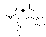结构式 CAS# 5463-92-3, 2-乙酰氨基-2-(2-苯基乙基)丙二酸二乙酯