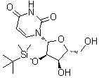 structure of CAS# 54925-71-2, 2'-O-tert-Butyldimethylsilyluridine;1-[(2R,3R,4R,5R)-3-[tert-butyl(dimethyl)silyl]oxy-4-hydroxy-5-(hydroxymethyl)oxolan-2-yl]pyrimidine-2,4-dione