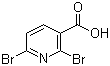 structure of CAS# 55304-85-3, 2,6-Dibromo-3-pyridinecarboxylic acid;2,6-Dibromonicotinic acid