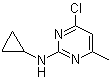 structure of CAS# 5734-73-6, 4-Chloro-N-cyclopropyl-6-methyl-2-pyrimidinamine;4-Chloro-2-(cyclopropylamino)-6-methylpyrimidine