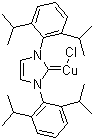结构式 CAS# 578743-87-0, [1,3-双(2,6-二异丙基苯基)咪唑-2-亚基]氯化铜
