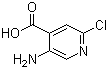 结构式 CAS# 58483-95-7, 5-氨基-2-氯吡啶-4-甲酸