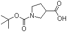 1-Boc-pyrrolidine-3-carboxylic acid molecular structure (CAS 59378-75-5)
