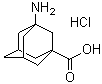 结构式 CAS# 6240-01-3, 3-氨基-1-金刚烷甲酸盐酸盐