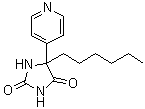 5-Hexyl-5-(4-pyridinyl)-2,4-imidazolidinedione molecular structure (CAS 6294-67-3)
