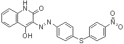 4-Hydroxy-3-[2-[4-[(4-nitrophenyl)thio]phenyl]diazenyl]-2(1H)-quinolinone molecular structure (CAS 6300-45-4)