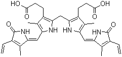 Bilirubin molecular structure (CAS 635-65-4)