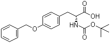 结构式 CAS# 63769-58-4, Boc-O-苄基-D-酪氨酸; N-叔丁氧羰基-O-苄基-D-酪氨酸