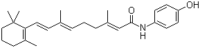 structure of CAS# 65646-68-6, Fenretinide;N-(4-Hydroxyphenyl)retinamide; Retinoic acid p-hydroxyanilide