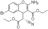 结构式 CAS# 65673-63-4, HA 14-1; 2-氨基-6-溴-alpha-氰基-3-(乙氧基羰基)-(alphaR,4R)-rel-4H-1-苯并吡喃-4-乙酸乙酯
