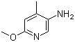structure of CAS# 6635-91-2, 5-Amino-2-methoxy-4-methylpyridine;6-Methoxy-4-methyl-3-pyridinamine