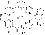 结构式 CAS# 664374-03-2, FIr 6; (OC-6-33)-双[3,5-二氟-2-(2-吡啶基-kN)苯基-kC][四(1H-吡唑基-kN1)硼酸(1-)-kN2,kN2']-铱