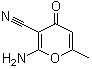 2-Amino-6-methyl-4-oxo-4H-pyran-3-carbonitrile molecular structure (CAS 67643-16-7)
