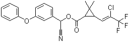氯氟氰菊酯分子结构 (CAS 68085-85-8)