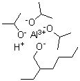 (T-4)-(2-Ethyl-1-hexanolato)tris(2-propanolato)aluminate(1-) hydrogen molecular structure (CAS 68309-99-9)