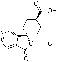 trans-1'-Oxo-spiro[cyclohexane-1,3'(1'H)-furo[3,4-c]pyridine]-4-carboxylic acid hydrochloride molecular structure (CAS 687640-97-7)