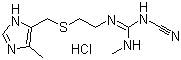 structure of CAS# 70059-30-2, Cimetidine hydrochloride;3-Cyano-2-methyl-1-[2-[(5-methyl-1H-imidazol-4-yl)methylsulfanyl]ethyl]guanidine hydrochloride