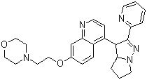 结构式 CAS# 700874-71-1, LY 2109761; 4-[5,6-二氢-2-(2-吡啶基)-4H-吡咯并[1,2-b]吡唑-3-基]-7-[2-(4-吗啉基)乙氧基]喹啉