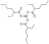 Neodymium tris(2-ethylhexanoate) molecular structure (CAS 73227-23-3)