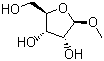 甲基-beta-D-呋喃核糖苷分子结构 (CAS 7473-45-2)