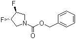结构式 CAS# 790658-58-1, (3R,4R)-N-Cbz-3,4-二氟吡咯烷; (3R,4R)-3,4-二氟-1-吡咯烷甲酸苄酯