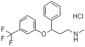 structure of CAS# 79088-29-2, N-Methyl-gamma-[3-(trifluoromethyl)phenoxy]benzenepropanamine hydrochloride