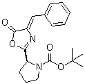 [S-(Z)]-2-[4,5-Dihydro-5-oxo-4-(phenylmethylene)-2-oxazolyl]-1-pyrrolidinecarboxylic acid 1,1-dimethylethyl ester molecular structure (CAS 79778-45-3)