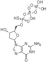 2'-Deoxyguanosine 5'→P''-ester with thiotriphosphoric acid molecular structure (CAS 80902-28-9)