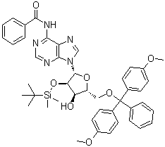 N6-Benzoyl-5'-O-(4,4'-dimethoxytrityl)-2'-O-(tert-butyldimethylsilyl)adenosine molecular structure (CAS 81265-93-2)
