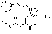 结构式 CAS# 83468-80-8, N-[叔丁氧羰基]-3-[(苯基甲氧基)甲基]-L-组氨酸甲酯单盐酸盐
