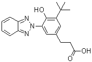 结构式 CAS# 84268-36-0, 3-[3-(2H-苯并三唑-2-基)-5-叔丁基-4-羟基苯基]丙酸