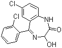 结构式 CAS# 846-49-1, 劳拉西泮; 7-氯-5-(2-氯苯基)-3-羟基-1,3-二氢-2H-1,4-苯二氮卓-2-酮