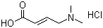 structure of CAS# 848133-35-7, trans-4-Dimethylaminocrotonic acid hydrochloride;(E)-4-(Dimethylamino)-2-butenoic acid hydrochloride