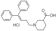 structure of CAS# 85375-15-1, SKF 89976A;1-(4,4-Diphenyl-3-buten-1-yl)-3-piperidinecarboxylic acid hydrochloride