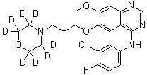 N-(3-Chloro-4-fluorophenyl)-7-methoxy-6-[3-(4-morpholinyl-2,2,3,3,5,5,6,6-d<sub>8</sub>)propoxy]-4-quinazolinamine molecular structure (CAS 857091-32-8)