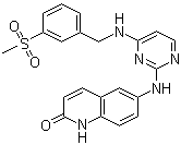 结构式 CAS# 869288-64-2, PF 573228; 6-[(4-((3-(甲磺酰基)苄基)氨基)-5-三氟甲基嘧啶-2-基)氨基]-3,4-二氢-1H-喹啉-2-酮