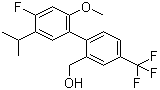 4'-Fluoro-2'-methoxy-5'-(1-methylethyl)-4-(trifluoromethyl)-[1,1'-biphenyl]-2-methanol molecular structure (CAS 875548-97-3)