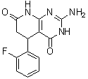 2-Amino-5-(2-fluorophenyl)-5,8-dihydropyrido[2,3-d]pyrimidine-4,7(1H,6H)-dione molecular structure (CAS 878436-01-2)