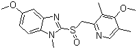 5-Methoxy-2-[[(4-methoxy-3,5-dimethyl-2-pyridinyl)methyl]sulfinyl]-1-methyl-1H-benzimidazole molecular structure (CAS 89352-76-1)