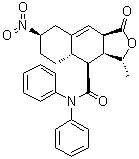 结构式 CAS# 900186-72-3, (3R,3aS,4S,4aS,7R,9aR)-1,3,3a,4,4a,5,6,7,8,9a-十氢-3-甲基-7-硝基-1-氧代-N,N-二苯基萘并[2,3-c]呋喃-4-甲酰胺